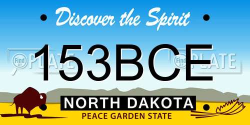 153BCE North Dakota License Plate