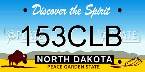 153CLB North Dakota License Plate