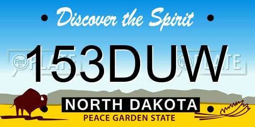 153DUW North Dakota License Plate