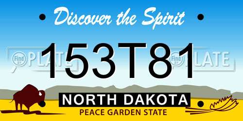 153T81 North Dakota License Plate
