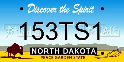 153TS1 North Dakota License Plate