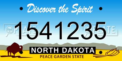 1541235 North Dakota License Plate