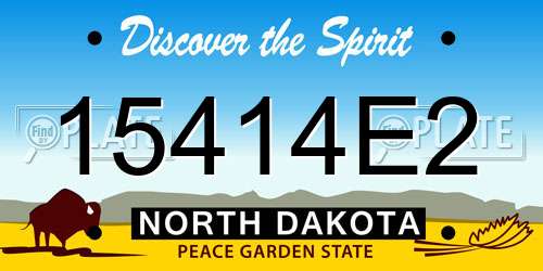 15414E2 North Dakota License Plate