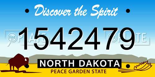1542479 North Dakota License Plate