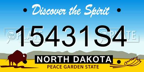 15431S4 North Dakota License Plate