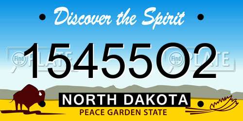 15455O2 North Dakota License Plate