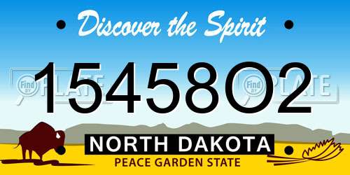 15458O2 North Dakota License Plate