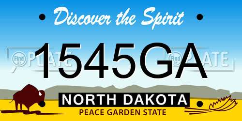 1545GA North Dakota License Plate
