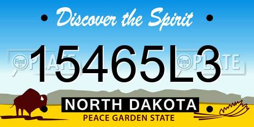 15465L3 North Dakota License Plate