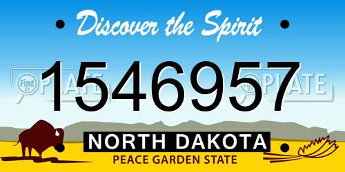 1546957 North Dakota License Plate