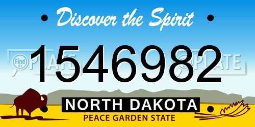 1546982 North Dakota License Plate