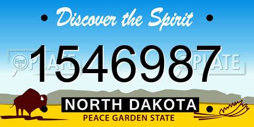 1546987 North Dakota License Plate