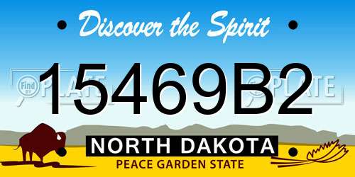 15469B2 North Dakota License Plate