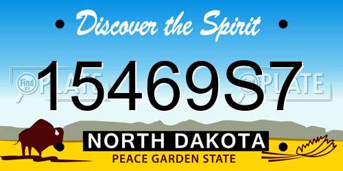 15469S7 North Dakota License Plate