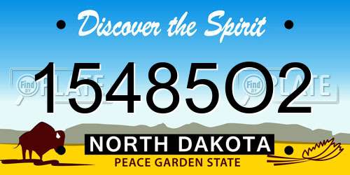 15485O2 North Dakota License Plate