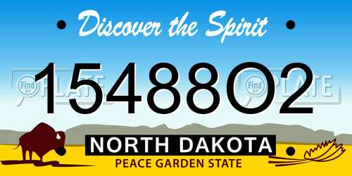 15488O2 North Dakota License Plate