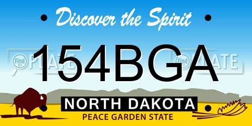 154BGA North Dakota License Plate