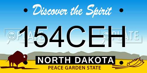 154CEH North Dakota License Plate