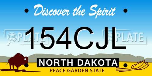154CJL North Dakota License Plate