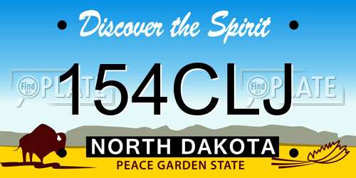 154CLJ North Dakota License Plate