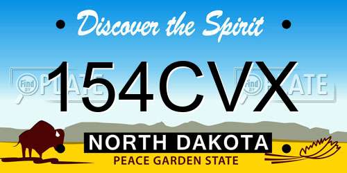 154CVX North Dakota License Plate