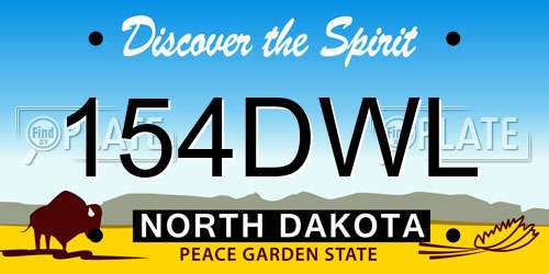 154DWL North Dakota License Plate