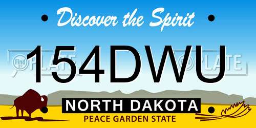 154DWU North Dakota License Plate