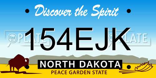 154EJK North Dakota License Plate