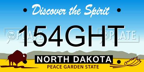 154GHT North Dakota License Plate