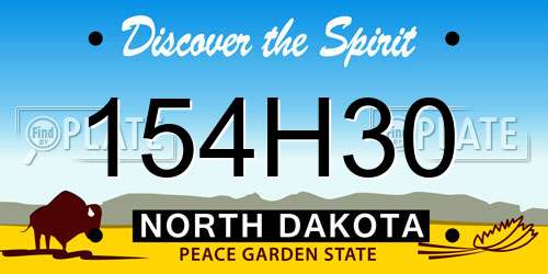 154H30 North Dakota License Plate