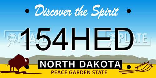 154HED North Dakota License Plate