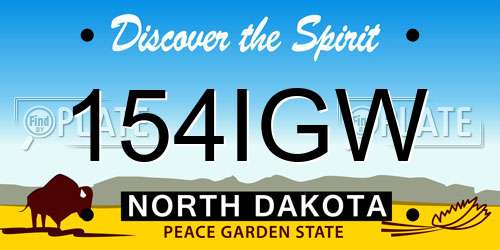 154IGW North Dakota License Plate