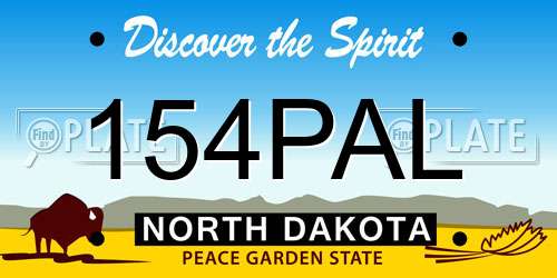 154PAL North Dakota License Plate