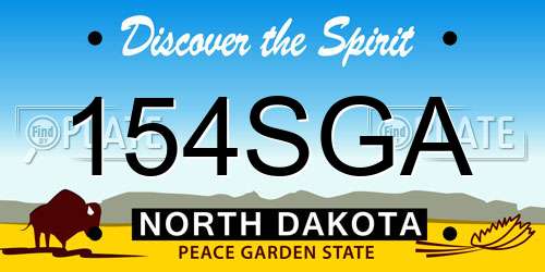 154SGA North Dakota License Plate