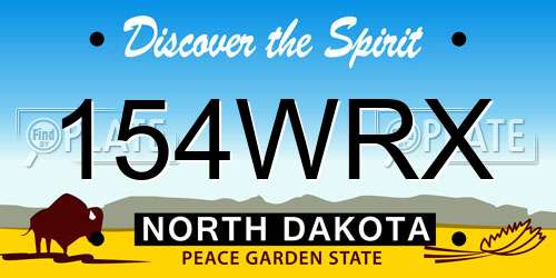 154WRX North Dakota License Plate