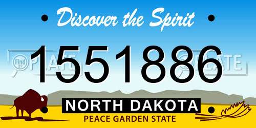 1551886 North Dakota License Plate