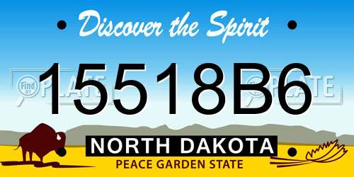 15518B6 North Dakota License Plate