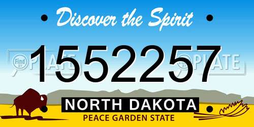 1552257 North Dakota License Plate