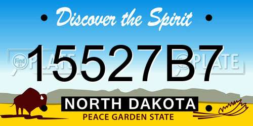 15527B7 North Dakota License Plate