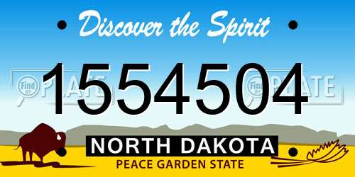 1554504 North Dakota License Plate