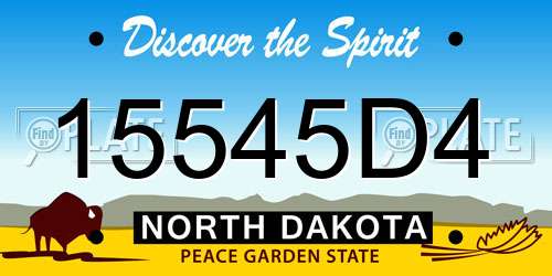 15545D4 North Dakota License Plate