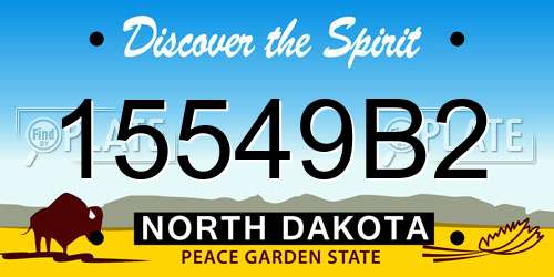 15549B2 North Dakota License Plate