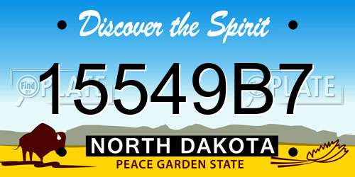 15549B7 North Dakota License Plate