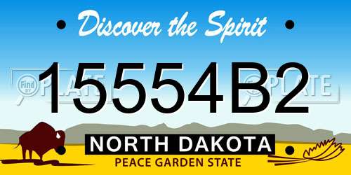 15554B2 North Dakota License Plate