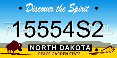 15554S2 North Dakota License Plate