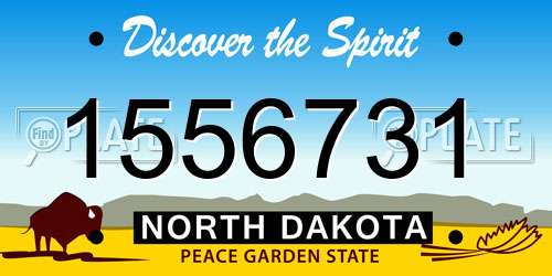 1556731 North Dakota License Plate