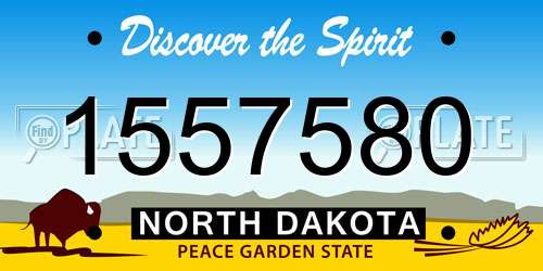1557580 North Dakota License Plate