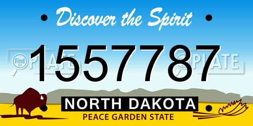 1557787 North Dakota License Plate