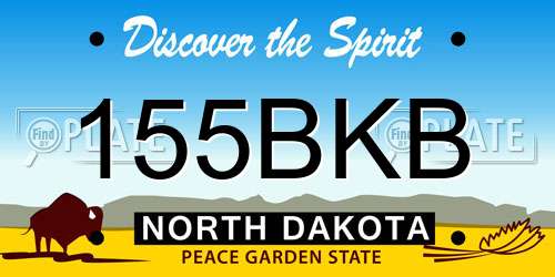 155BKB North Dakota License Plate