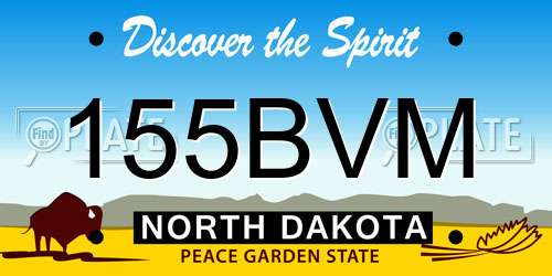 155BVM North Dakota License Plate